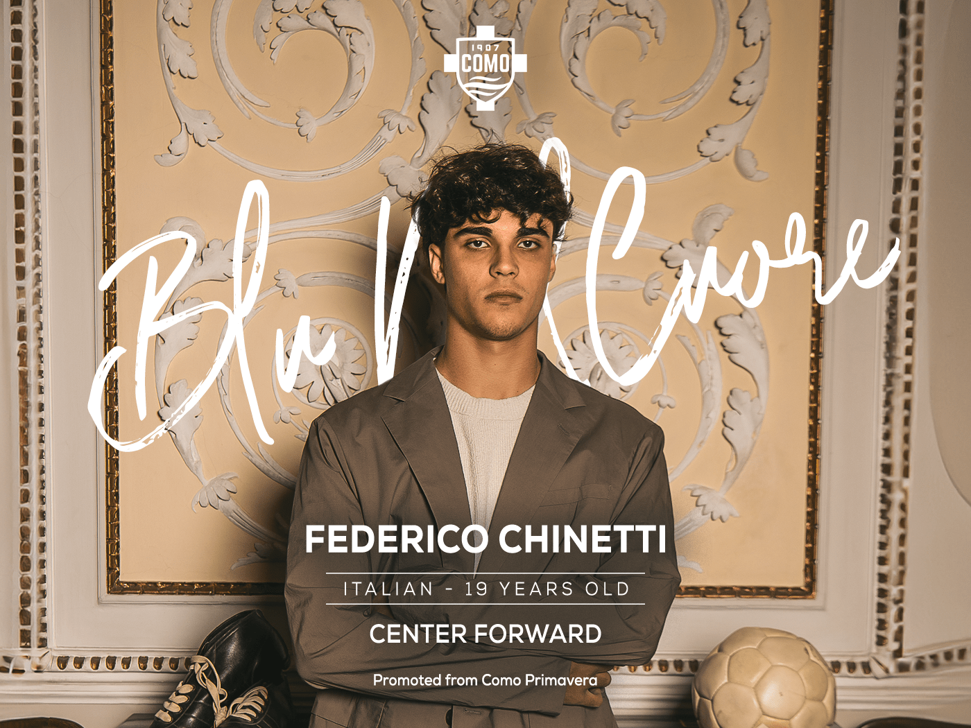 Federico Chinetti firma il primo contratto professionistico col Como 1907